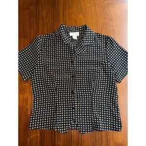 Vintage Casual Corner & Co. Women's Medallion Print Button-Up Blouse - Size 10